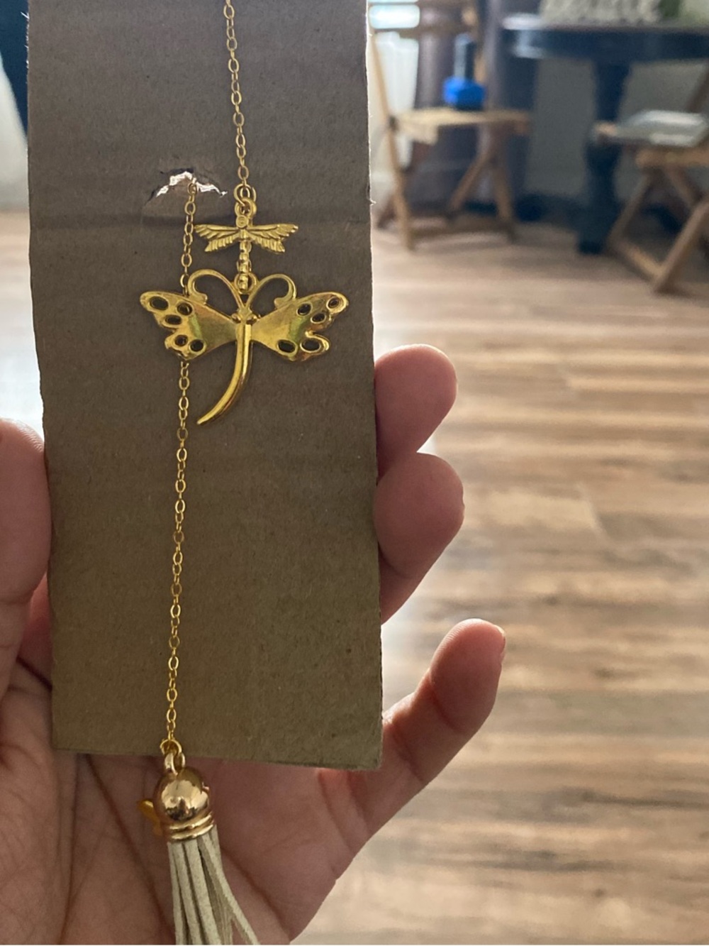 Gold Dragonfly Bookmark